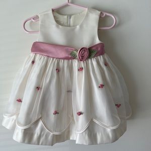 New Baby Girl White Floral Dress 12m